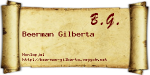 Beerman Gilberta névjegykártya